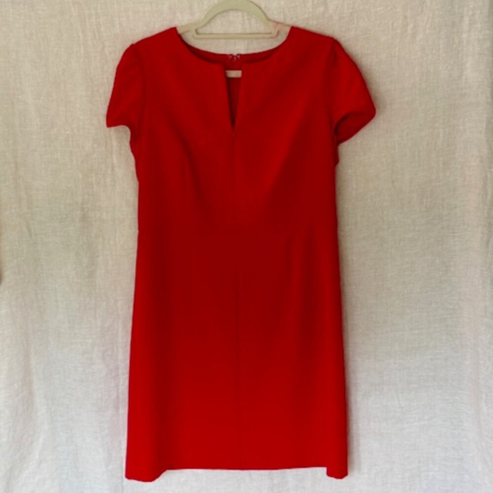 Milly Italian Cady Short Sleeve Lipstick Red Sheath Dress Sz 12